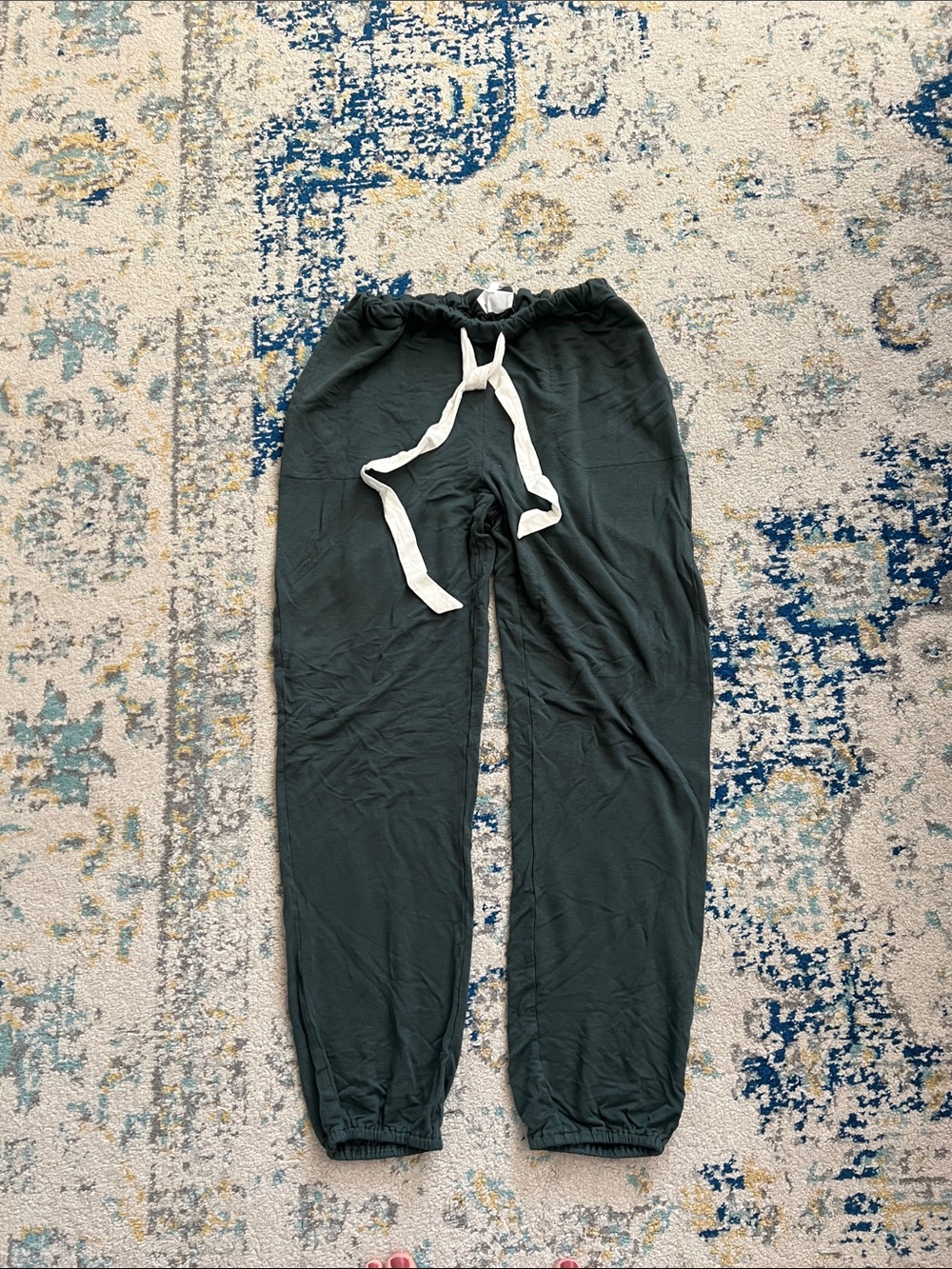 Soma Dark Green Jogger Pants with White Drawstring